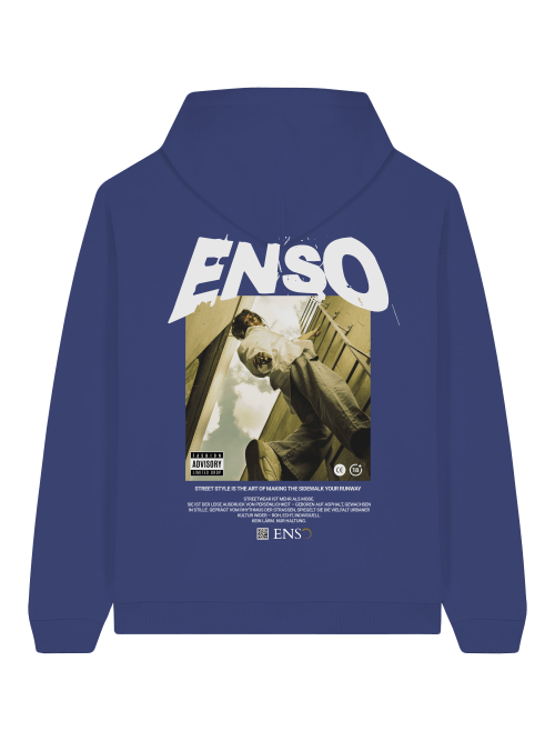 ENSO JŌ Yin-Yang Hoodie – 100 % Bio-Baumwolle, 350 GSM, Unisex Streetwear, Detail JŌ Yin-Yang Print (陰陽) – klare Kanten, hoher Kontrast, ENSO