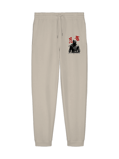 ENSO NINJA Jogginghose – 100 % Bio-Baumwolle, 350 GSM, clean Unisex-Fit mit dezentem Ninja-Print