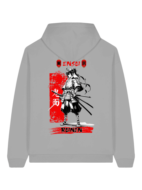 ENSO RONIN Hoodie – 100 % Bio-Baumwolle, 350 GSM, Unisex Streetwear mit Ronin-Print