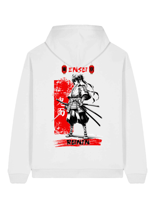 ENSO RONIN Hoodie – 100 % Bio-Baumwolle, 350 GSM, Unisex Streetwear mit Ronin-Print